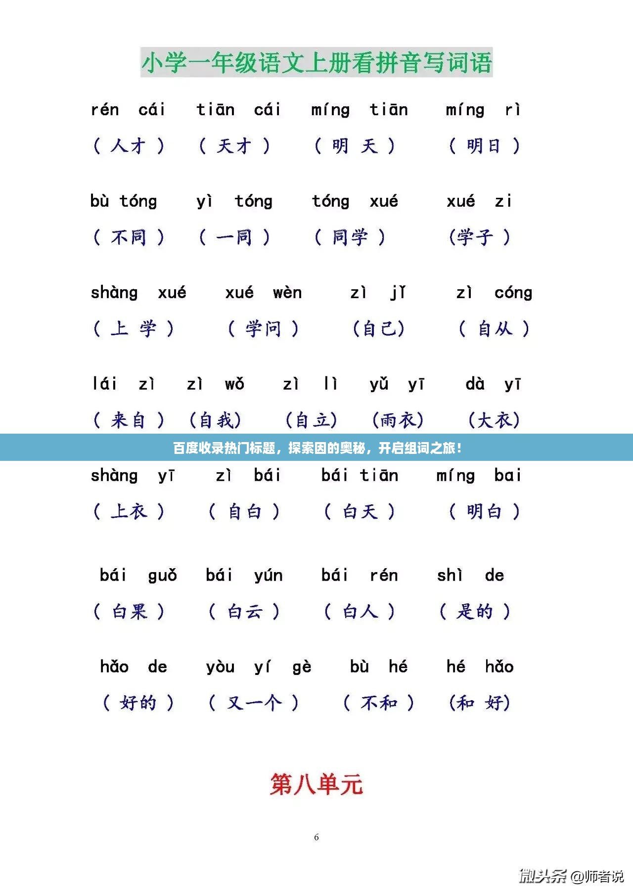百度收录热门标题，探索因的奥秘，开启组词之旅！