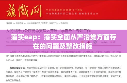 落实eap：落实全面从严治党方面存在的问题及整改措施 