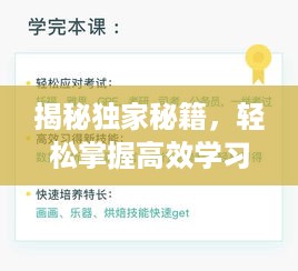 揭秘独家秘籍，轻松掌握高效学习方法，让你成为学霸！
