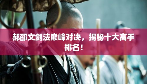 郝邵文剑法巅峰对决，揭秘十大高手排名！